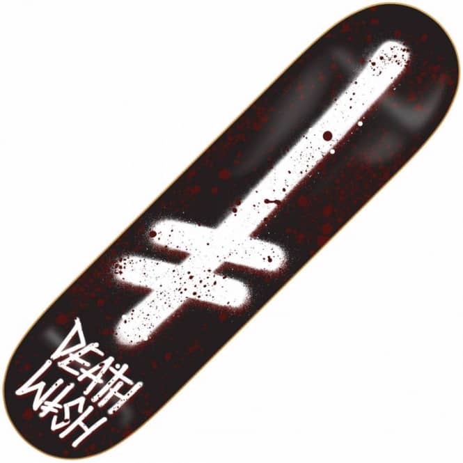 Deathwish Skateboards Deathwish Skateboards Deathwish Gang Logo Blood Black/White Skateboard Deck 8.0''
