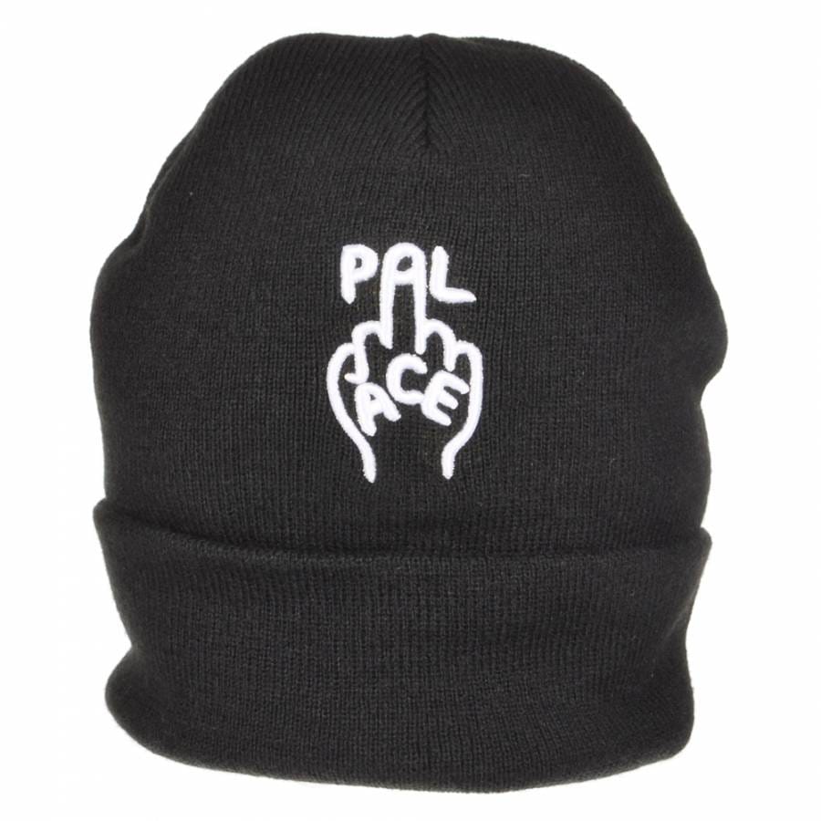 Palace Skateboards Palace Finger Up Fold Up Beanie - Black