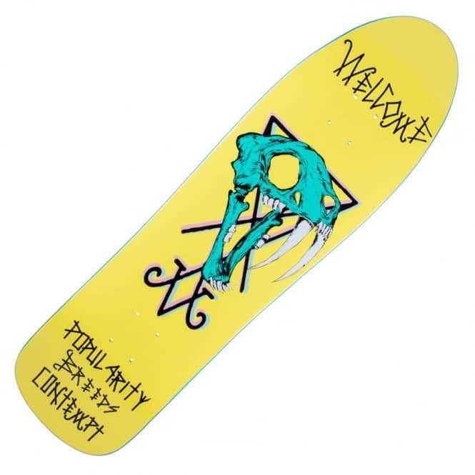 Welcome Skateboards Welcome Skateboards Sabreskull On Mandrake Yellow Skateboard Deck 9.25''